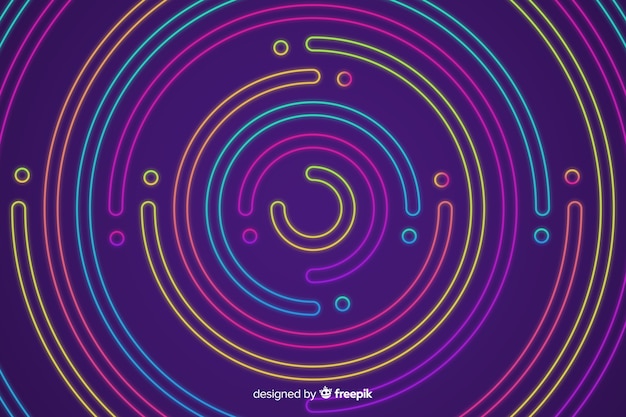 Fondo de formas geométricas de neón