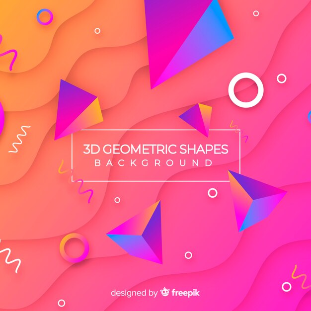 Fondo con formas geométricas tridimensionales