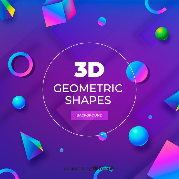 Fondo con formas geométricas tridimensionales