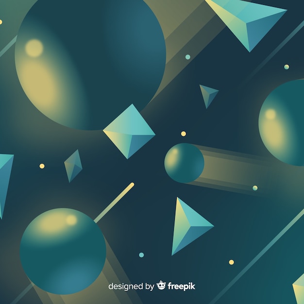 Fondo con formas geométricas tridimensionales
