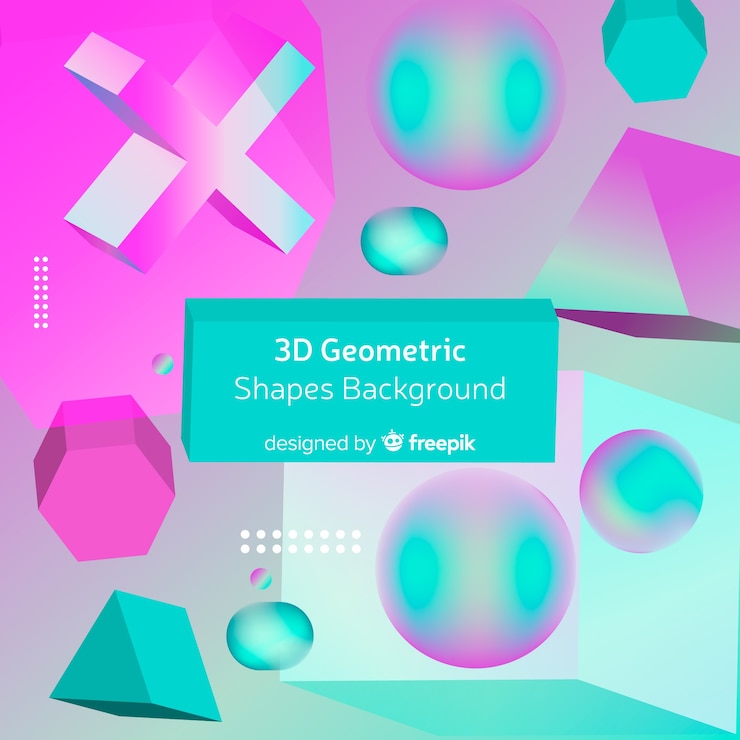 Vector gratuito fondo con formas geométricas tridimensionales