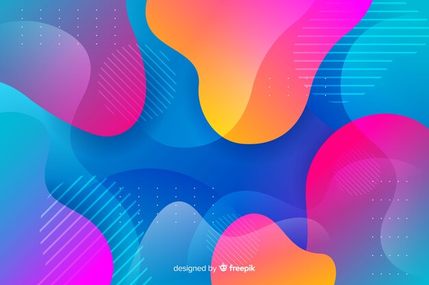 Fondo de formas líquidas degradado colorido