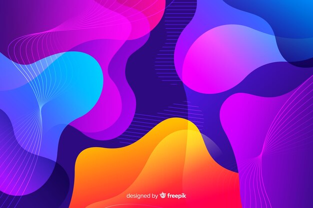 Fondo de formas líquidas de gradiente de colores