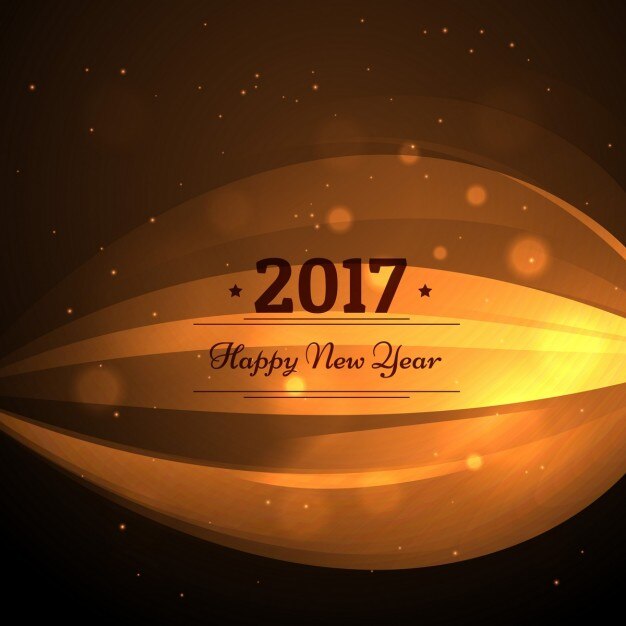 Vector gratuito fondo con formas onduladas doradas para año nuevo