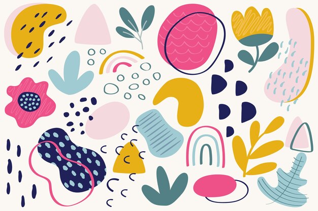 Fondo de formas orgánicas abstractas dibujadas a mano