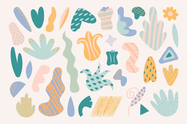 Fondo de formas orgánicas abstractas dibujadas a mano