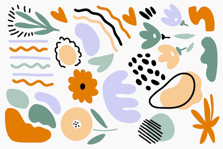 Vector gratuito fondo de formas orgánicas abstractas dibujadas a mano