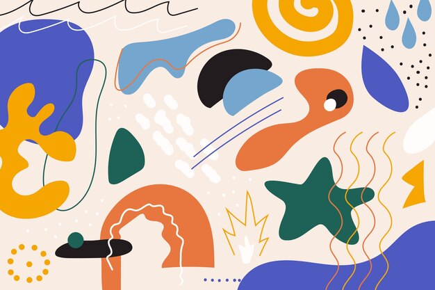 Fondo de formas orgánicas abstractas dibujadas a mano