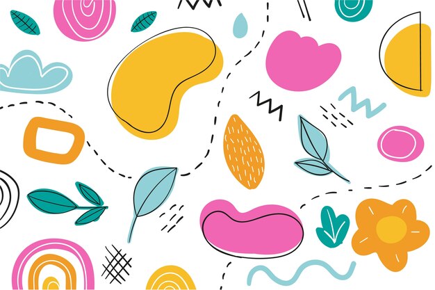 Fondo de formas orgánicas abstractas dibujadas a mano