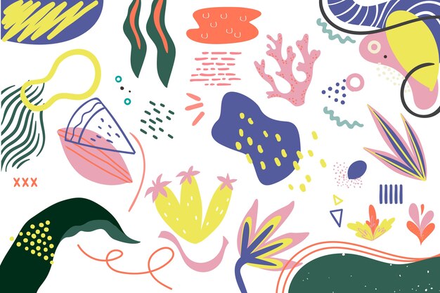 Fondo de formas orgánicas abstractas dibujadas a mano