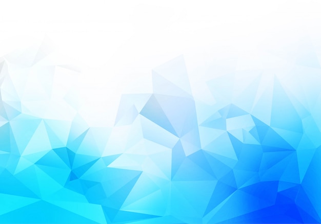Vector gratuito fondo de formas de triángulo azul bajo poli blanco