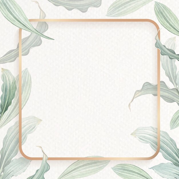 Fondo frondoso cuadrado en blanco