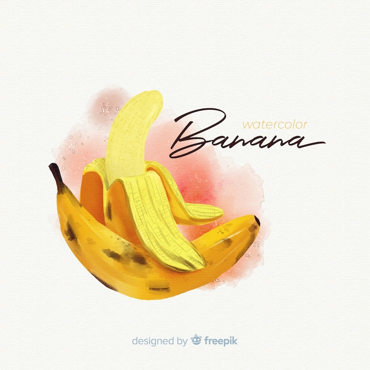Vector gratuito fondo de fruta en acuarela con plátanos
