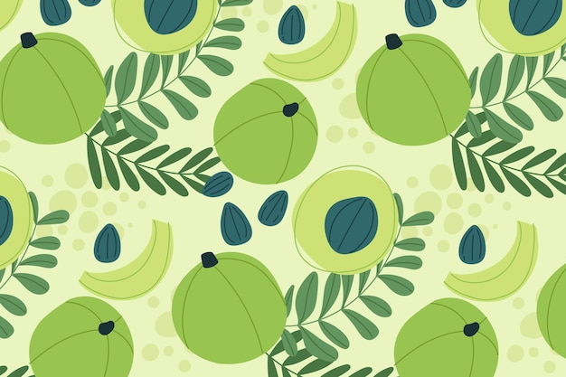 Vector gratuito fondo de fruta amla dibujada a mano