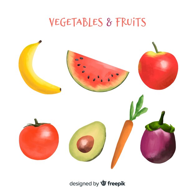 Fondo fruta y verdura realista