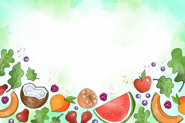 Vector gratuito fondo de frutas y verduras