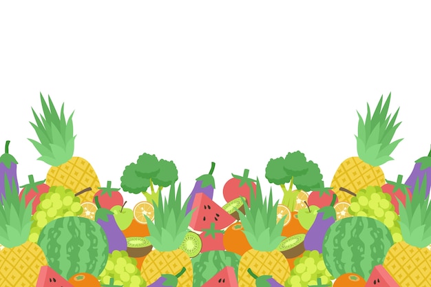 Vector gratuito fondo de frutas y verduras