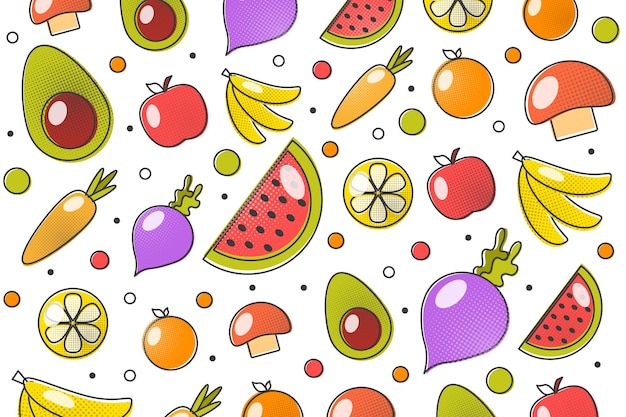 Fondo de frutas y verduras