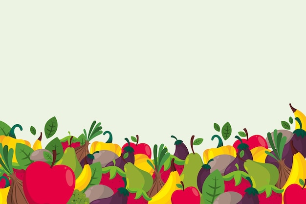 Vector gratuito fondo de frutas y verduras