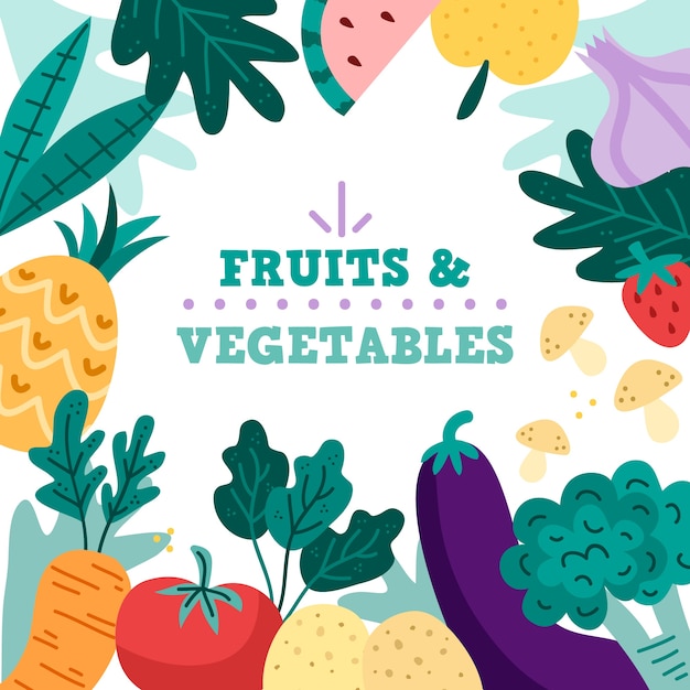 Vector gratuito fondo de frutas y verduras