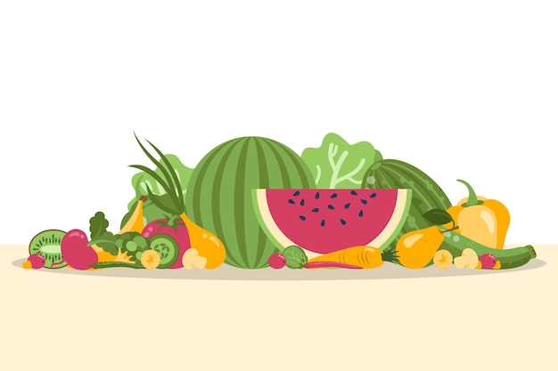 Fondo de frutas y verduras