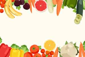 Vector gratuito fondo de frutas y verduras