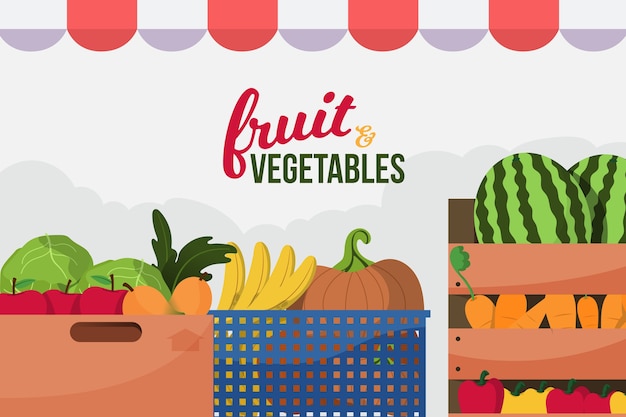 Vector gratuito fondo con frutas y verduras