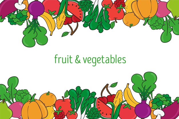 Fondo de frutas y verduras