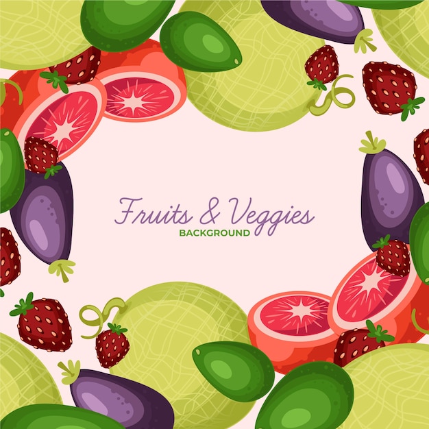 Vector gratuito fondo de frutas y verduras