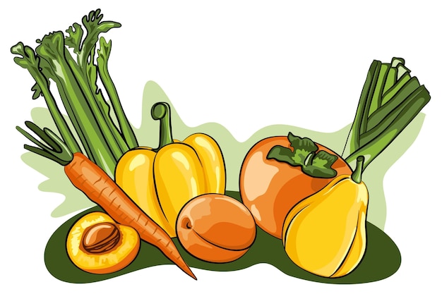 Vector gratuito fondo de frutas y verduras