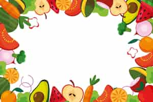 Vector gratuito fondo de frutas y verduras