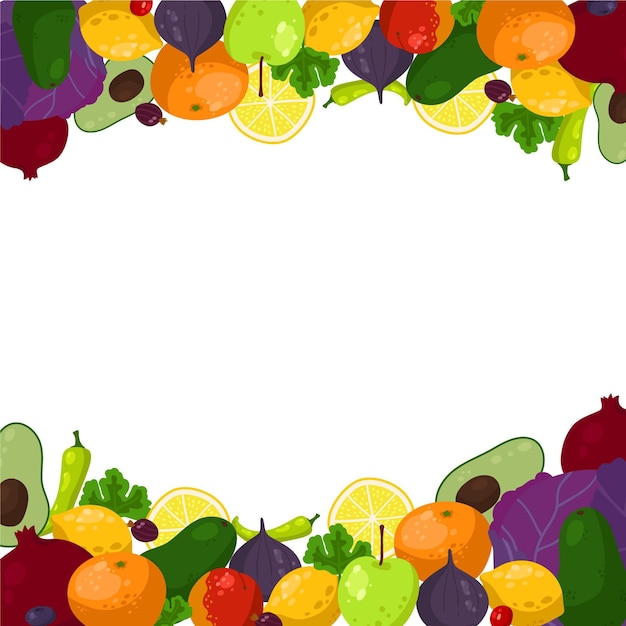 Vector gratuito fondo de frutas y verduras