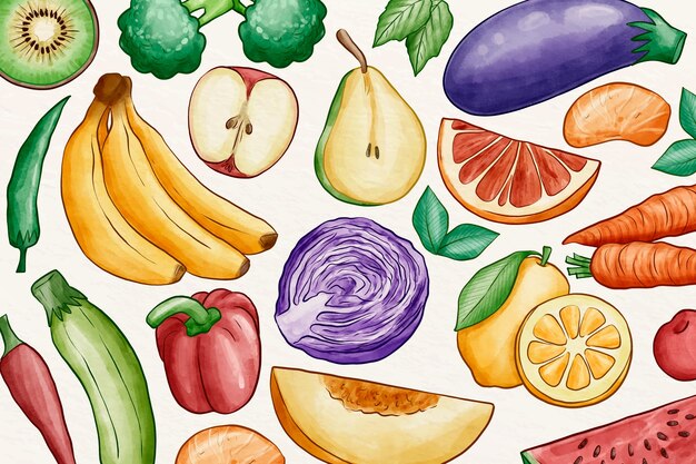 Fondo de frutas y verduras