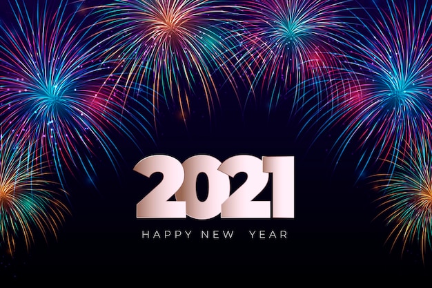 Fondo de fuegos artificiales año nuevo 2021