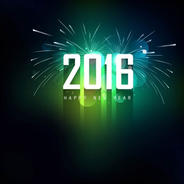 Fondo de fuegos artificiales de año nuevo verdes