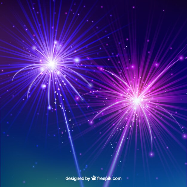Fondo de fuegos artificiales brillantes 