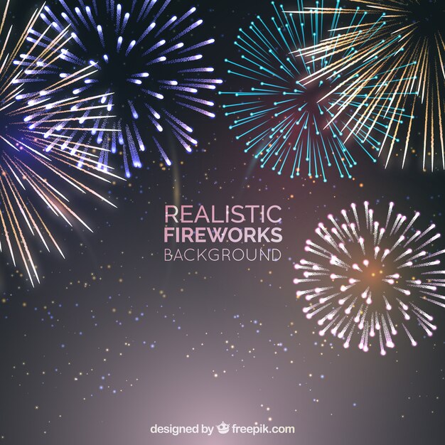 Fondo de fuegos artificiales realistas