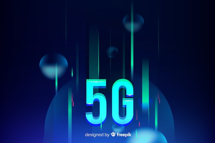 Vector gratuito fondo futurista de concepto 5g