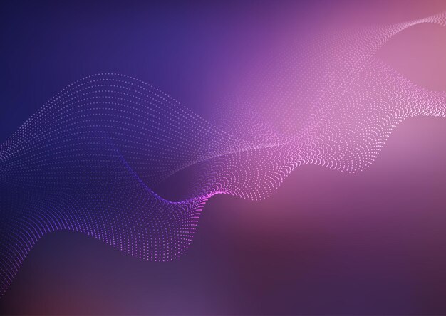 Fondo futurista con diseño de ondas de partículas fluidas.