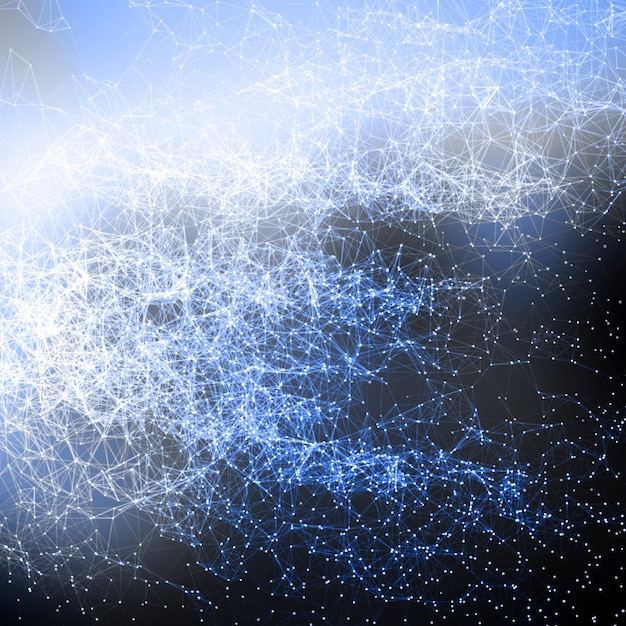 Fondo futurista de espacio de malla poligonal abstracto Estilo de tecnología digital Galaxia polivinílica baja vectorial