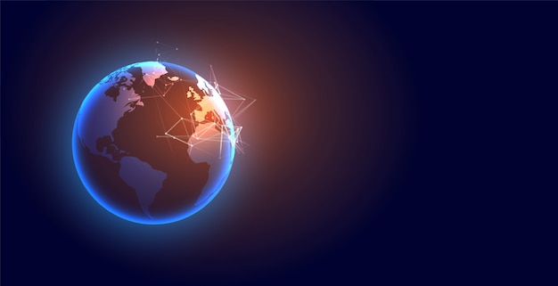 Fondo futurista global de tecnología digital tierra