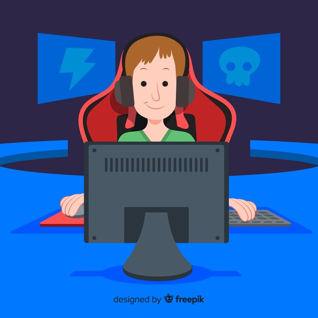 Fondo futurista de un jugador de computadora