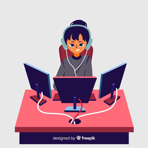 Fondo futurista de un jugador de computadora