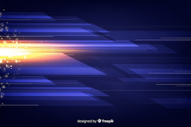 Fondo futurista luz brillante en movimiento