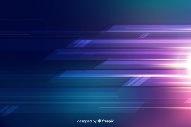 Fondo futurista luz brillante en movimiento