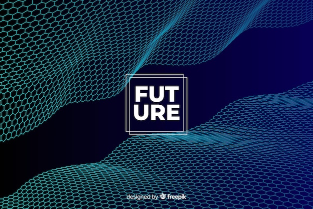 Vector gratuito fondo futurista de malla hexagonal