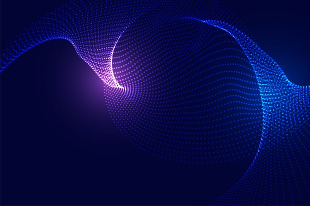 Fondo futurista de partículas de tecnología con luces brillantes
