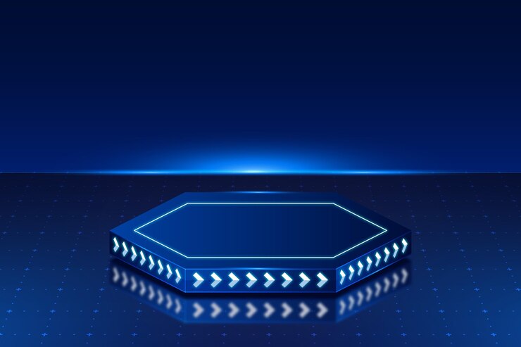 Vector gratuito fondo futurista de podio hexagonal