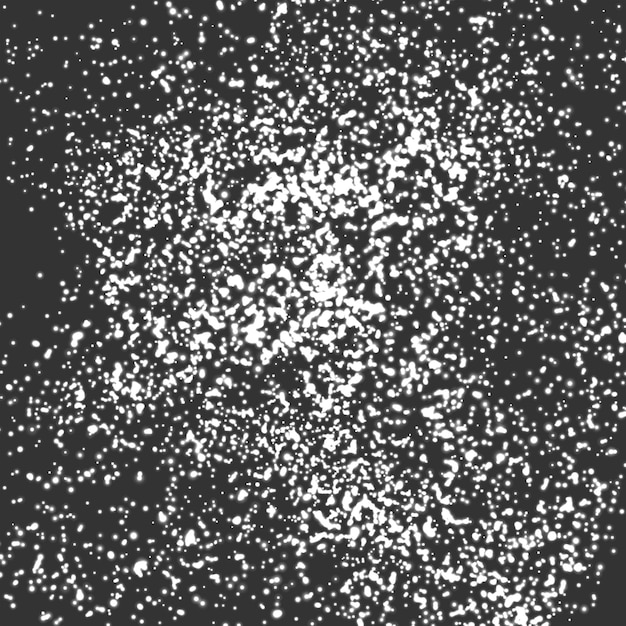 Fondo futurista de polvo abstracto Partículas brillantes de nieve en burbuja de estilo Vector en blanco