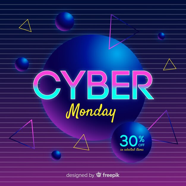 Fondo futurista retro del lunes cibernético